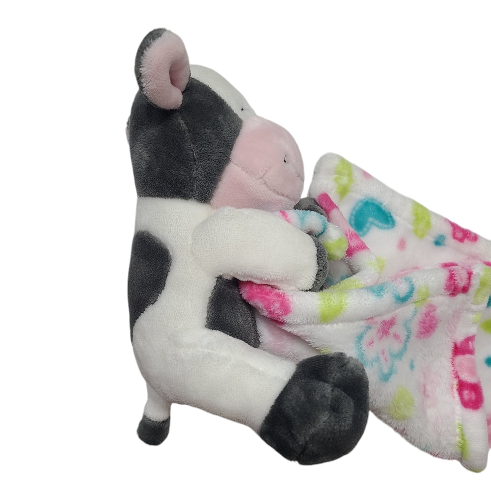 Little Miracles Cow Sweet Snuggles Security Blanket Lovey Plushie - Picture 2 of 7